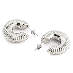 Rack Plating Brass Donut Stud Earrings&nbsp;EJEW-K245-34P