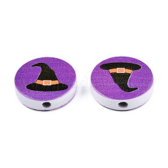Halloween Printed Natural Wood Beads&nbsp;WOOD-T021-61