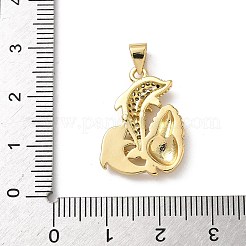 Brass Micro Pave Cubic Zirconia Pendants&nbsp;KK-D502-28A-G