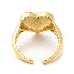 Brass Micro Pave Cubic Zirconia Solitaire Ring&nbsp;RJEW-P098-19G