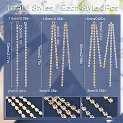 24Pcs 6 Style Brass Rhinestone Cup Chain Big Pendants&nbsp;KK-SC0003-22