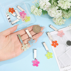 12Pcs 6 Colors Flower Acrylic Shoe Charms&nbsp;HJEW-CA00022