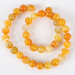 Natural Gemstone Agate Round Bead Strands&nbsp;G-E234-13