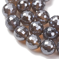 Electroplated Natural Agate Beads Strands&nbsp;G-B191-A07-10mm-05