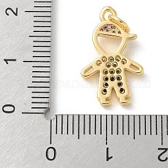 Brass Micro Pave Cubic Zirconia Pendants&nbsp;KK-P292-21E-G