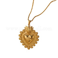 304 Stainless Steel Sacred Heart Pendant Necklaces for Women&nbsp;WGF32B1-01