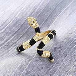 Brass Micro Pave Clear Cubic Zirconia Cuff Rings for Women&nbsp;RJEW-U047-39G