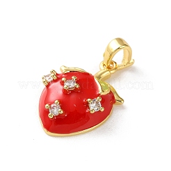 Brass Micro Pave Cubic Zirconia Pendants&nbsp;KK-P320-07B-G