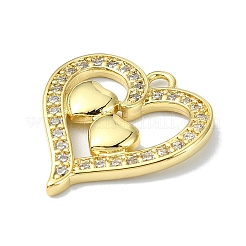 Rack Plating Real 18K Gold Plated Brass Micro Pave Cubic Zirconia&nbsp;KK-B084-19G-02