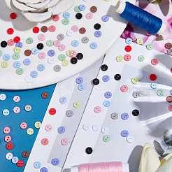 300Pcs 12Colors Resin Buttons&nbsp;BUTT-GF0004-15