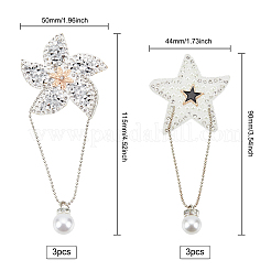 6Pcs 2 Style Star & Windmill Glitter Hotfix Rhinestone&nbsp;DIY-FG0002-26