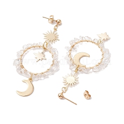 Vintage Natural Mixed Stone Ear Studs&nbsp;EJEW-JE05806