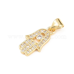 Brass Micro Pave Cubic Zirconia Pendants&nbsp;KK-C162-027G