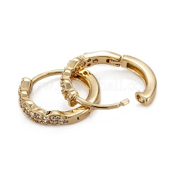 Sparkling Cubic Zirconia Hoop Earrings for Girl Women&nbsp;EJEW-H126-28G-B