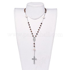 Tibetan Style Alloy Rosary Bead Necklaces&nbsp;NJEW-JN02455-01