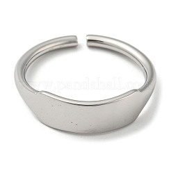 Non-Tarnish 304 Stainless Steel Blank Rectangle Open Cuff Rings for Women&nbsp;RJEW-D022-02P