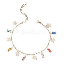 Brass & Glass Charms Bracelets for Women&nbsp;BJEW-JB13120