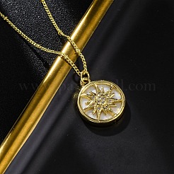 Brass Micro Pave Clear Cubic Zirconia Pendant Necklaces&nbsp;NJEW-C071-05A-G