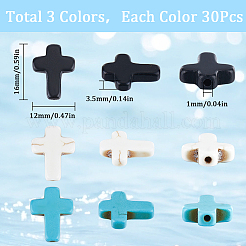 90Pcs 3 Colors Synthetic Turquoise Beads&nbsp;DIY-SC0022-92