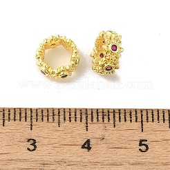 Golden Brass with Cubic Zirconia European Beads&nbsp;KK-B088-01B-02G
