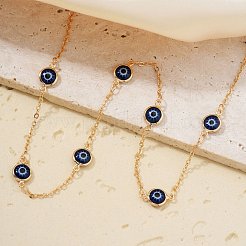 Brass Evil Eye Link Chain Necklaces for Women&nbsp;RT5730-2