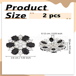 2Pcs Brass Cubic Zirconia Shank Buttons&nbsp;BUTT-LP0001-66
