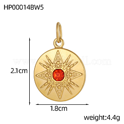 304 Stainless Steel with Cubic Zirconia Pendants&nbsp;STAS-OY004-98G