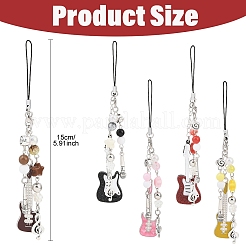 2Pcs ABS Plastic Imitation Pearl & Acrylic & Alloy Mobile Straps&nbsp;HJEW-YW00163-01