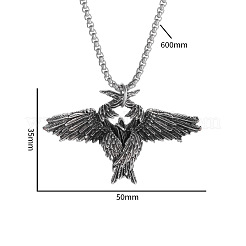 Vintage Alloy Wing Pendant Necklaces for Unisex&nbsp;WG46438-01