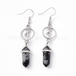 Gemstone Bullet & Dancer Dangle Earrings&nbsp;EJEW-I276-05P