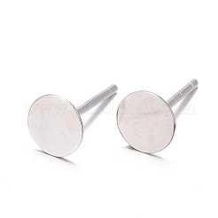 925 Sterling Silver Flat Pad  Stud Earring Findings&nbsp;STER-K167-045E-S