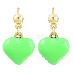 Valentine's Day Heart Brass Enamel Dangle Stud Earrings&nbsp;EJEW-Z164-19G-04