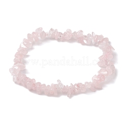 Natural Rose Quartz Chips Beaded Stretch Bracelets for Women&nbsp;BJEW-JB10046-01
