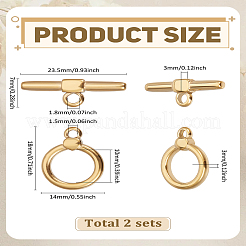 Ion Plating(IP) 304 Stainless Steel Toggle Clasps&nbsp;STAS-LP0004-77G