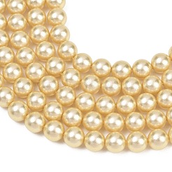 Frosted Glass Pearl Beads Strands&nbsp;GLAA-A044-08A-03