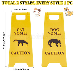 2Pcs 2 Styles ABS Plastic Warning Sign&nbsp;AJEW-CN0003-82