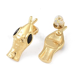 Snake Head 304 Stainless Steel Pave Cubic Zirconia Stud Earrings for Women&nbsp;EJEW-G390-01G-01