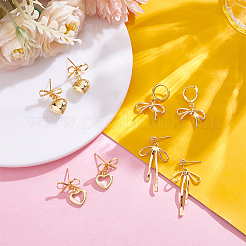 4Pairs Brass Stud Earring & Hoop Earring Sets&nbsp;EJEW-UN00011