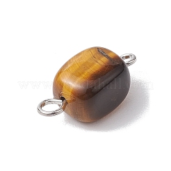 Natural Mixed Gemstone Cuboid Connector Charms&nbsp;PALLOY-JF02788-02