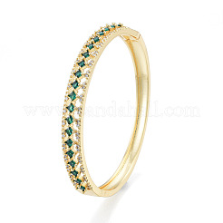 Cubic Zirconia Rhombus Hinged Bangle&nbsp;BJEW-N014-013