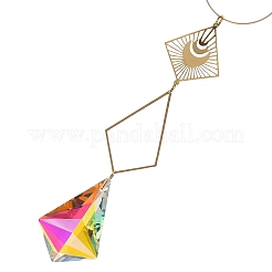 Moon Iron & Glass Hanging Suncatchers&nbsp;HJEW-F025-02G