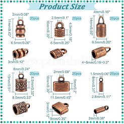 120Pcs 6 Styles Tibetan Style Alloy Cord End&nbsp;FIND-NB0004-49