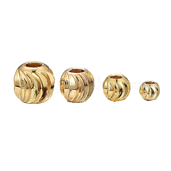 PVD Vacuum Plating Brass Corrugated Round Spacer Beads Set&nbsp;KK-LS0001-10C-G