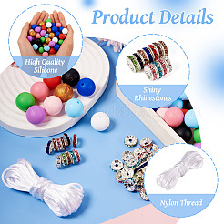 DIY Silicone Round Beads Bracelet Making Kit&nbsp;DIY-TA0009-97