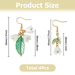 2 Pairs 2 Styles Alloy Enamel Dangle Earrings&nbsp;EJEW-HS00006