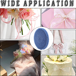 20 Yards Polyester Velvet Elastic Lace Trim with Pleated Organza Trimming&nbsp;OCOR-WH0087-06A