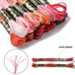 12 Skeins 12 Colors 6-Ply Polyester Embroidery Floss&nbsp;OCOR-FS0001-01A-02