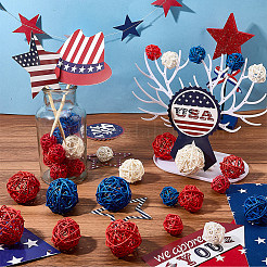 32Pcs 9 Styles Wicker Rattan Balls&nbsp;AJEW-SC0004-29