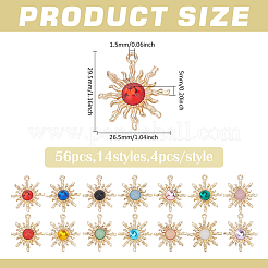 56Pcs 14 Colors Zinc Alloy Pendants&nbsp;FIND-ME0003-58