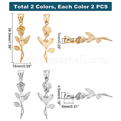 4Pcs 2 Style 304 Stainless Steel Pendants&nbsp;STAS-UN0035-09